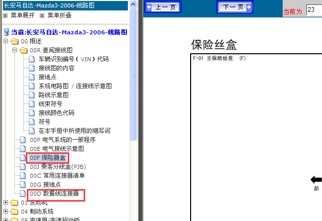 06年马3保险丝盒解释