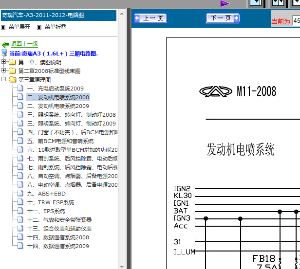 12年奇瑞A3发动机电路