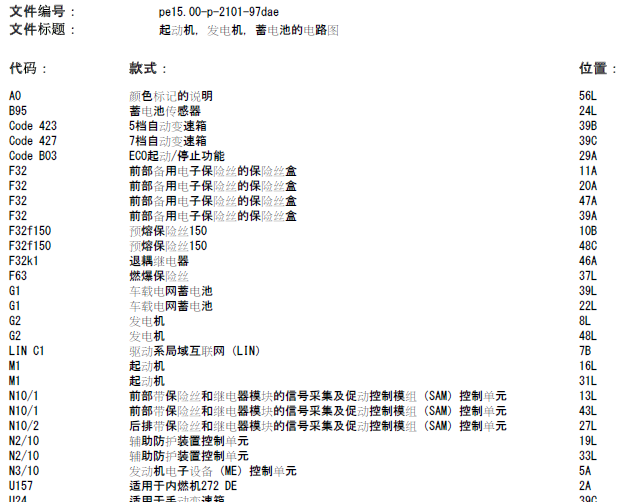 11年奔驰E260 发电机电路