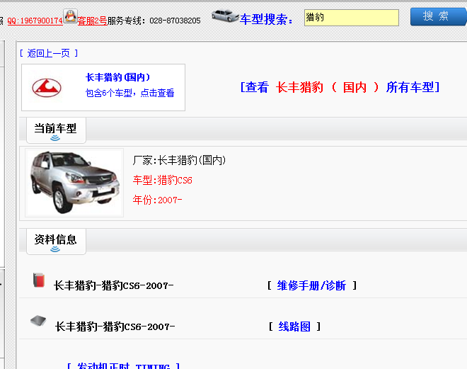 07年猎豹CS6全车资料