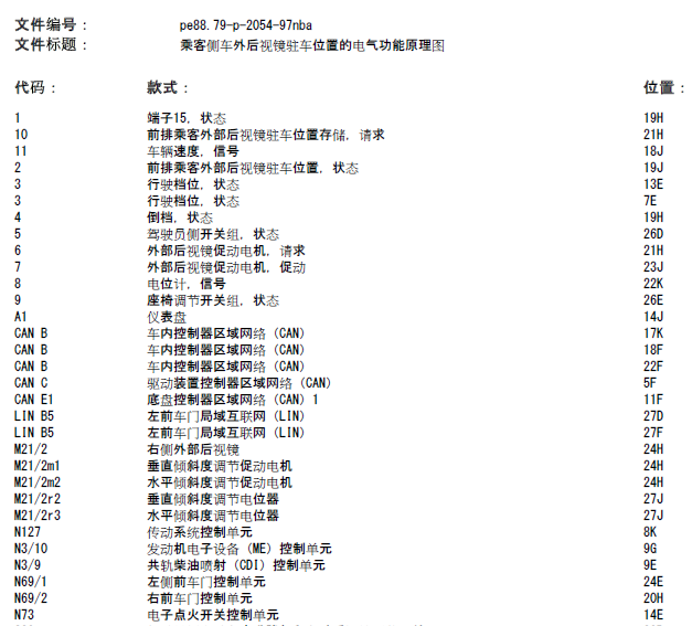 16年奔驰后视镜原理图