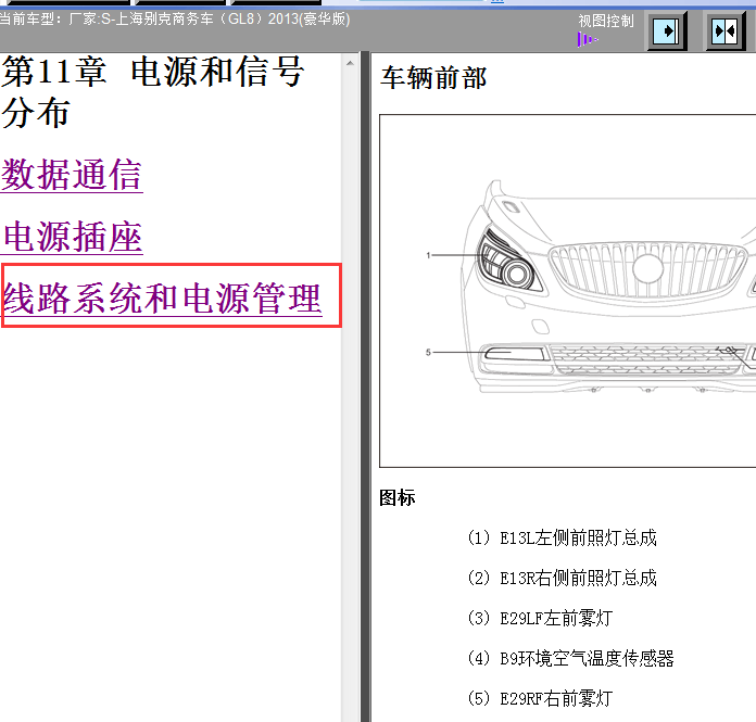 13年GL8前照灯总成位置图