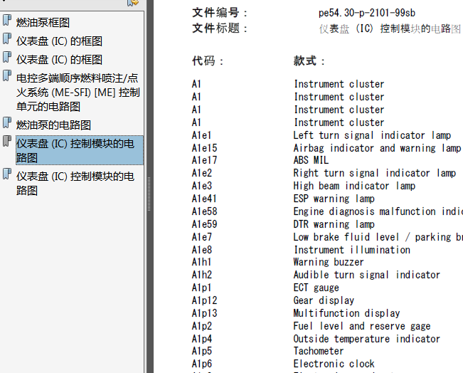 03年奔驰S系列燃油表电路