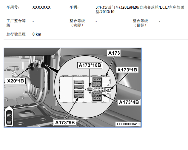 13年宝马320Li 电子模块位置
