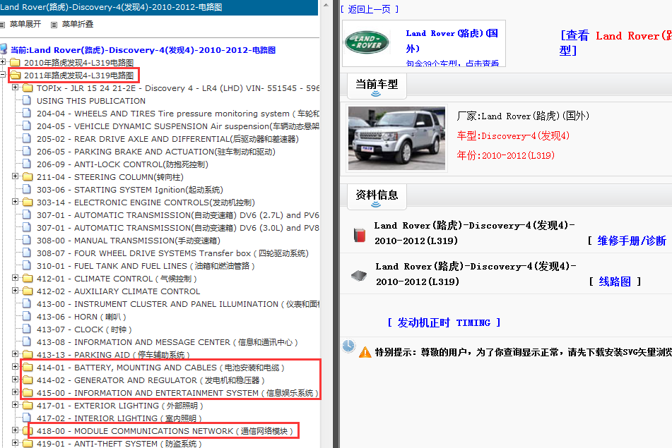 11年路虎发现4 电路资料