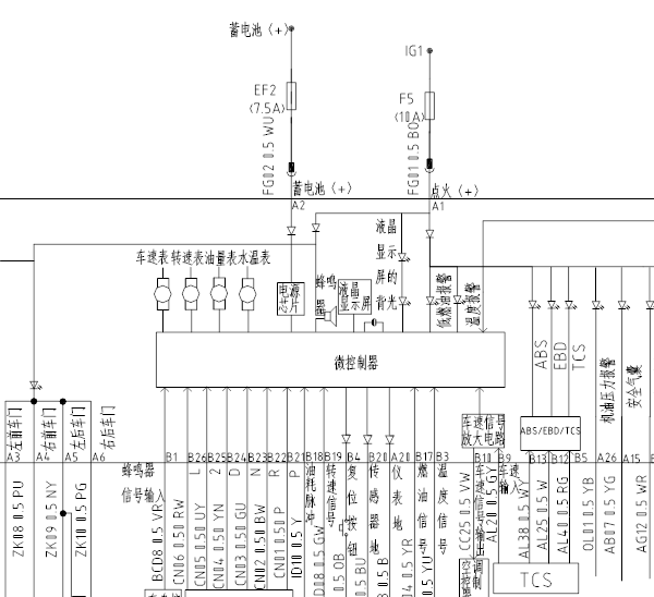 08年长安志翔仪表电路