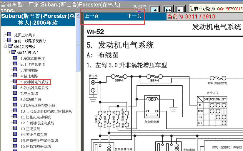 06年森林人发动机电路图