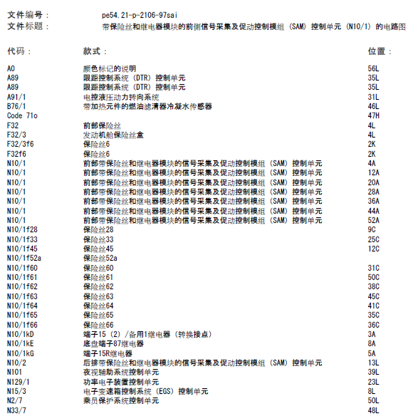07年奔驰S600保险丝电路