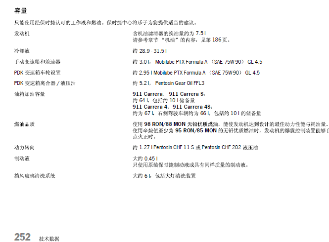 09年保时捷911技术数据