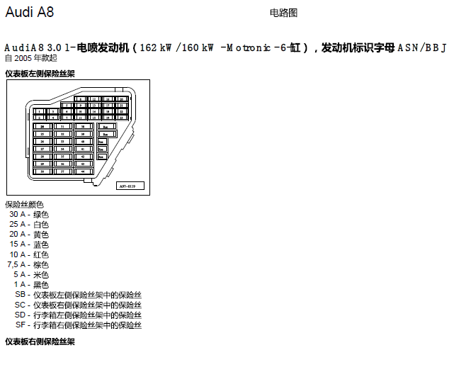 05年奥迪A8发动机电路