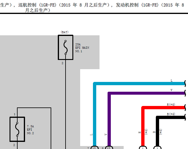 15-16年丰田兰德酷路泽 1GR发动机电路