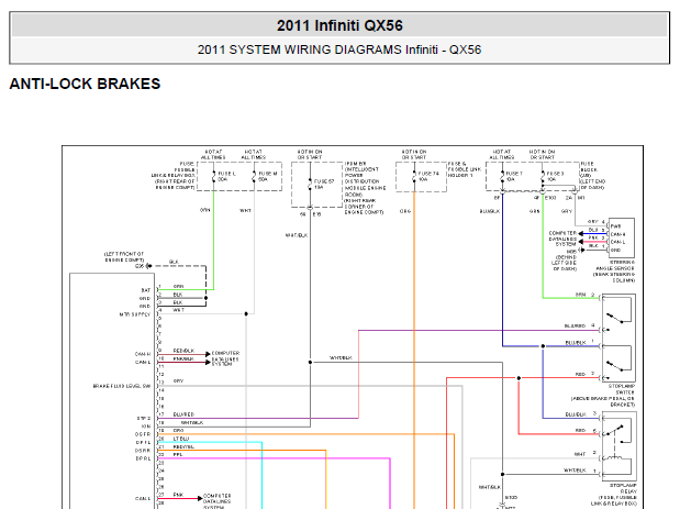11年英菲尼迪QX56   ABS电路图