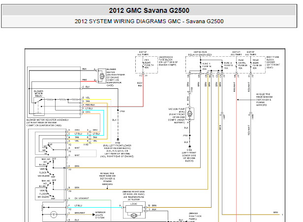 12年GMC  SavanvG2500全车线路图