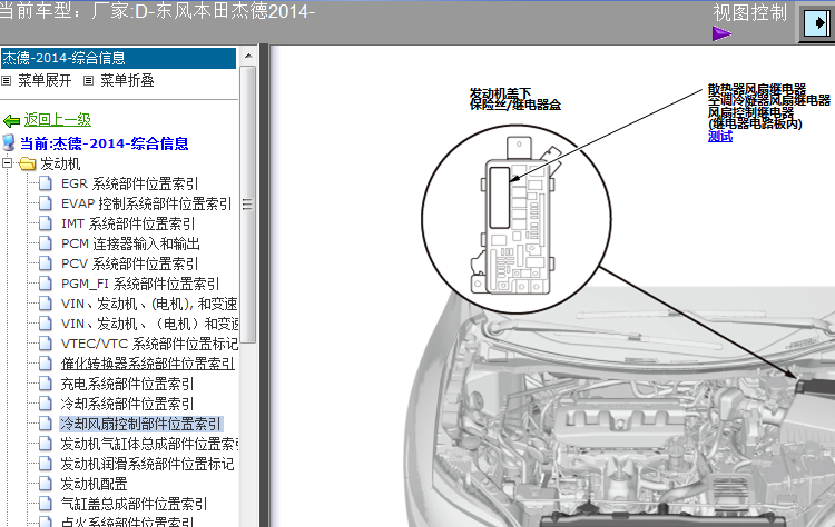 14年杰德风扇继电器位置图