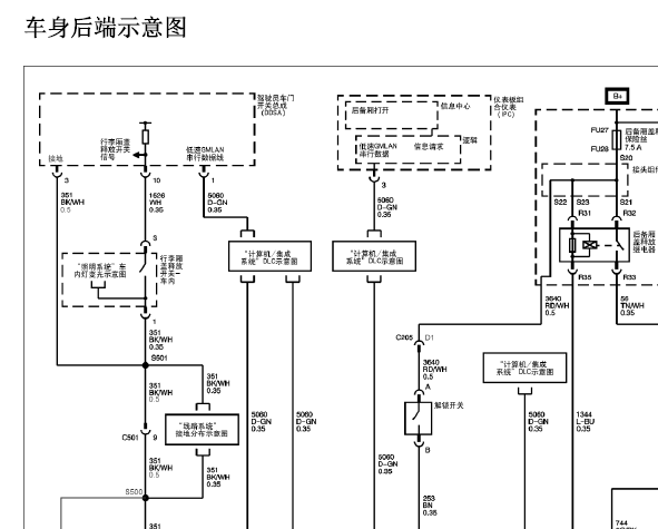 07年凯迪拉克SLS 车身电路