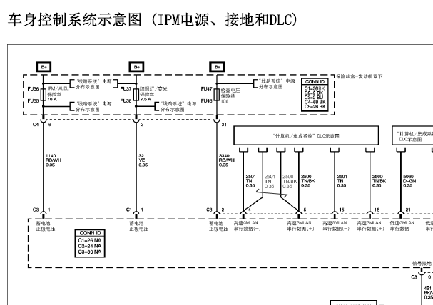 07年凯迪拉克SLS 车身控制模块电路