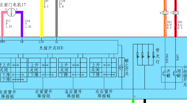 华泰B11玻璃升降中控电路图