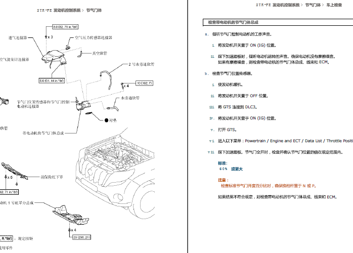 丰田普拉多 2TR节气门维修资料