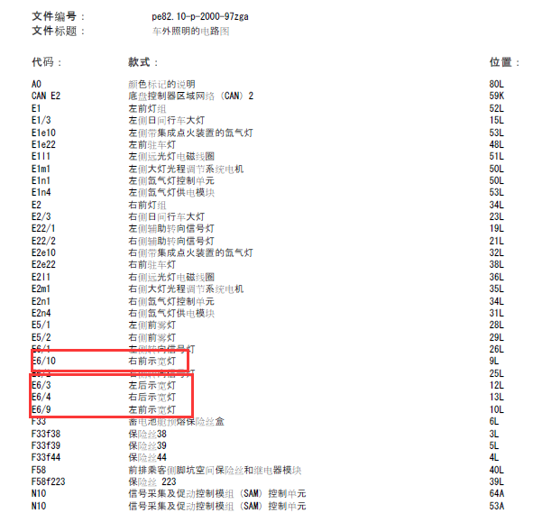 14年奔驰G63 AMG示宽灯电路图
