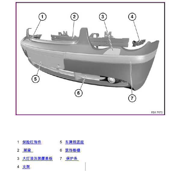 04年宝马730LI 前部保险杠模块图