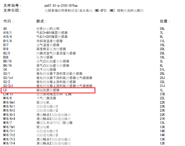13年奔驰204 曲轴电路图