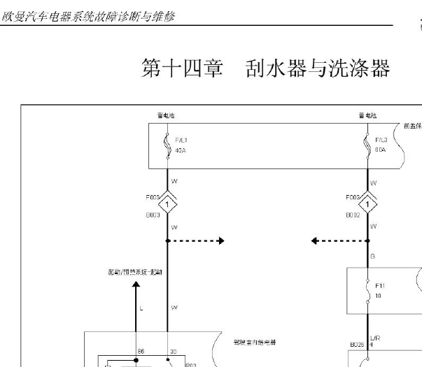 福田欧曼雨刮电路图