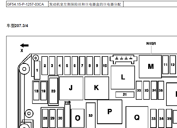 10年E260保险丝和继电器图解