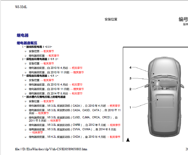 11年大众途锐 全车继电器位置