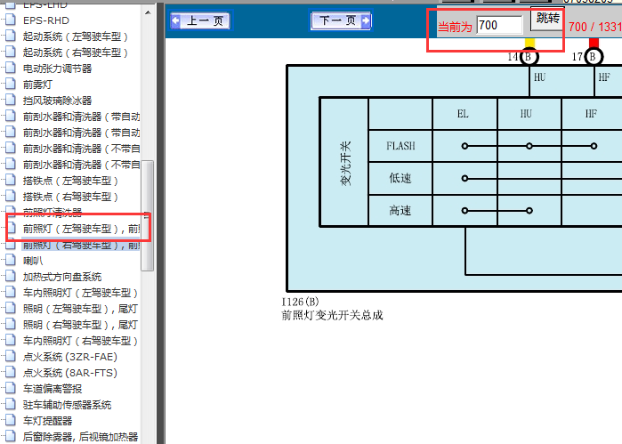 雷克萨斯NX200 前照灯电路