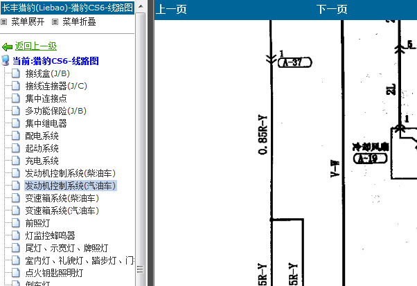 07年猎豹CS6冷却系统电路