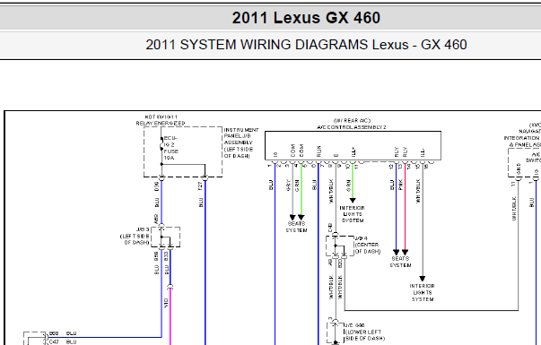 11年雷克萨斯GX460全车电路图