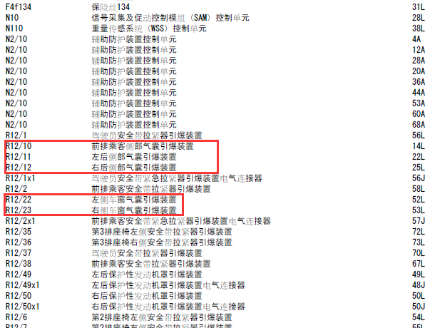 12年奔驰ML350 安全气囊电路图