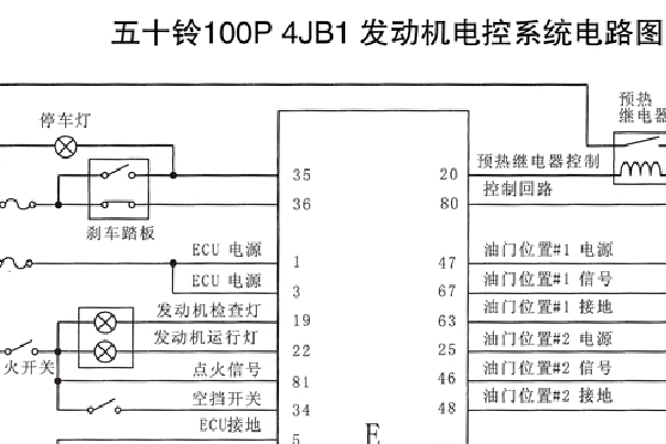 五十铃100P  4JB1发动机电路