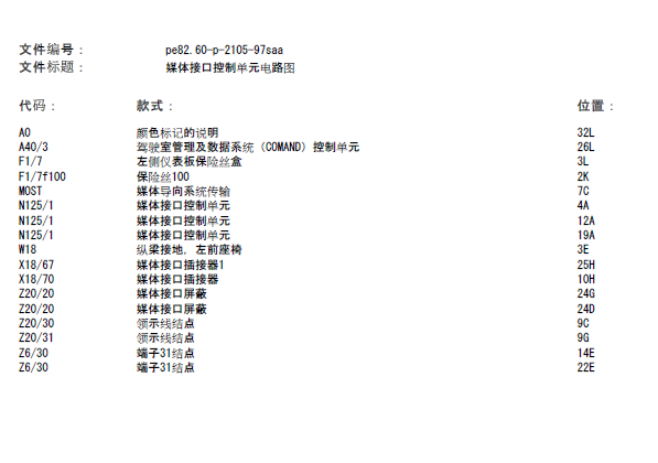 08年奔驰S300媒体控制单元电路图