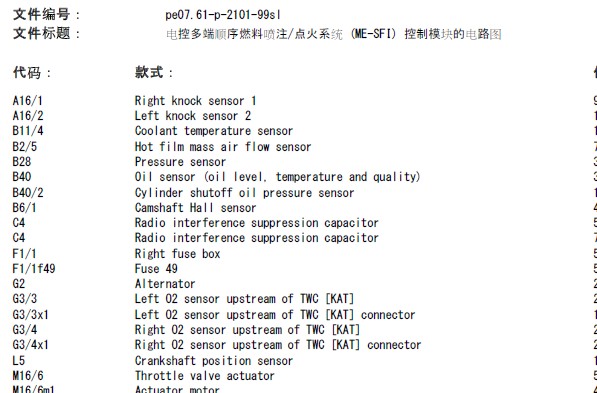 01年奔驰S320发动机电路图