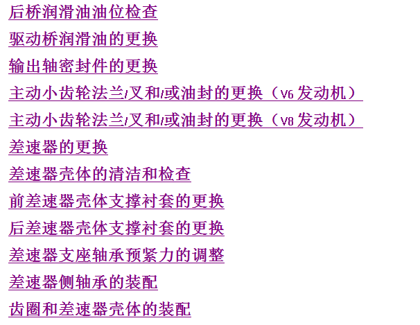 09年凯迪拉克SRX后差速器维修手册