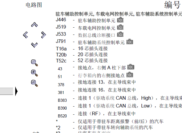 12年途观倒车雷达线路图
