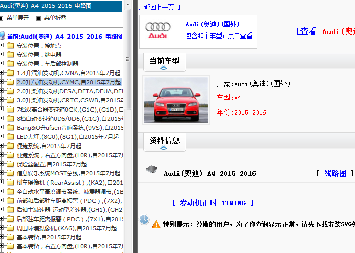 16年奥迪A4 电路资料