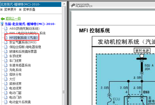 10年雅绅特1.4排量发动机线路图