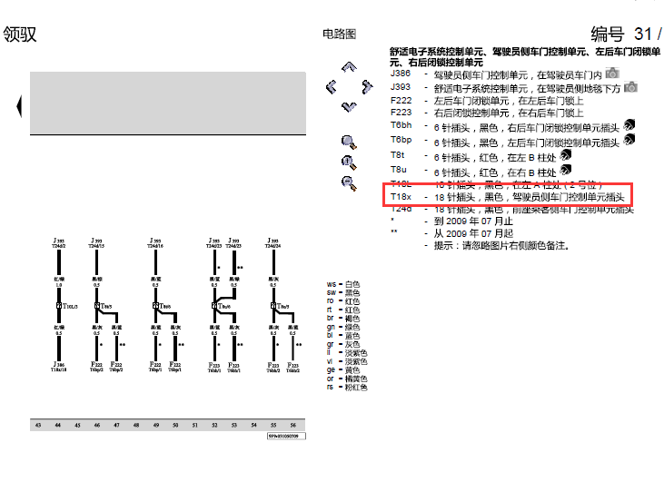 07年大众帕萨特舒适系统电路图