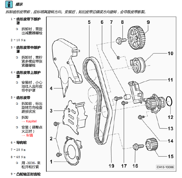大众帕萨特BGC发动机正时