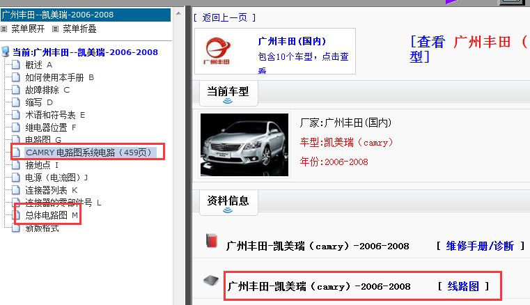 06-08年凯美瑞全车线路图