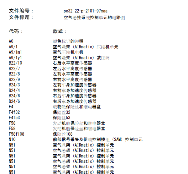 08年奔驰GL450空气悬挂 电路