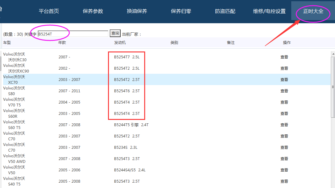 沃尔沃B5254T 正时