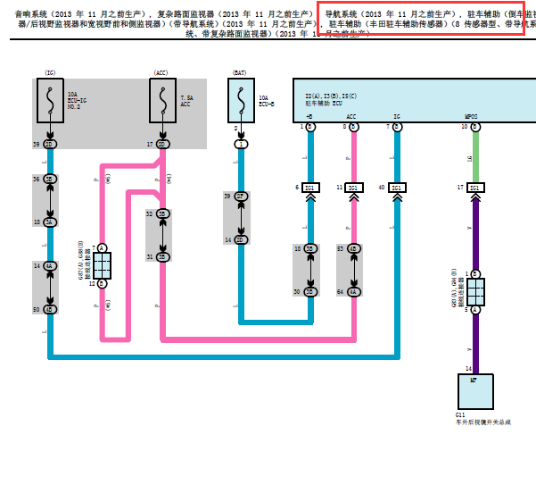 11年丰田巡洋舰导航电路图
