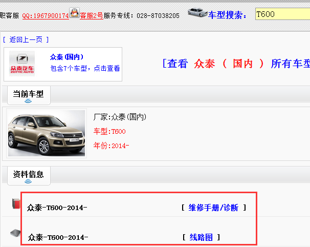14年众泰T600全车资料