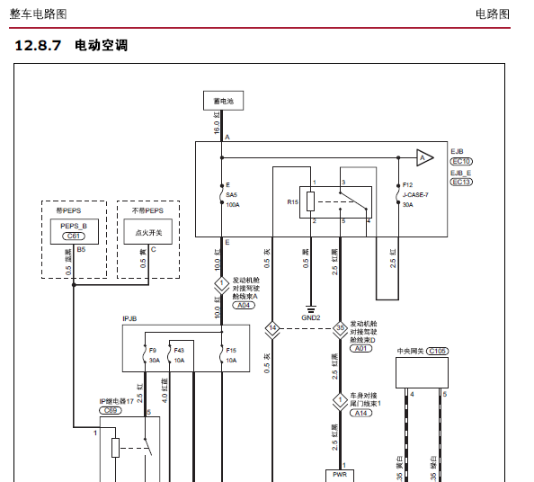 16年福田宝沃BX7空调电路图