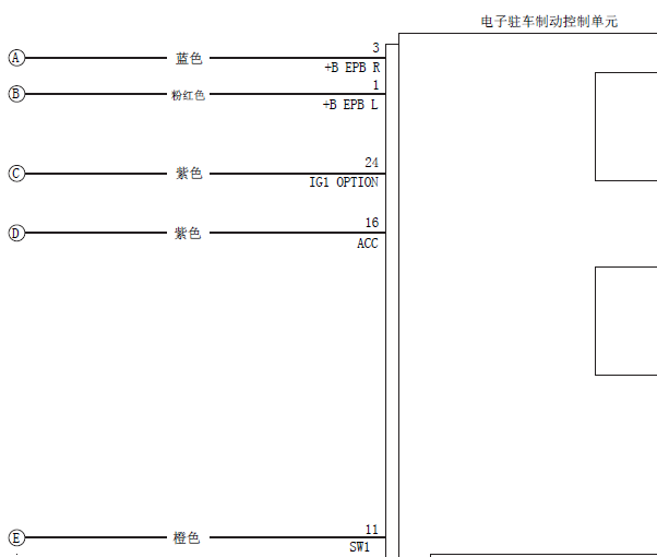 14年本田雅阁九代电子驻车电路图