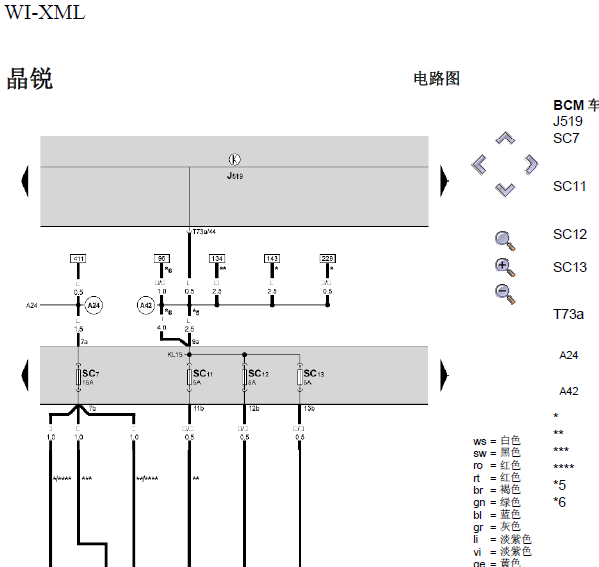 10年斯柯达灯光线路图