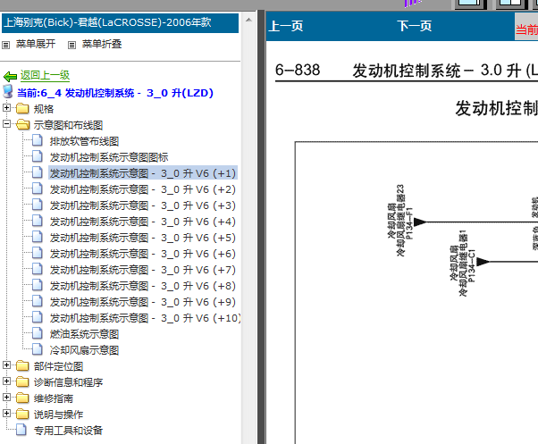06年别克君越发动机电路图